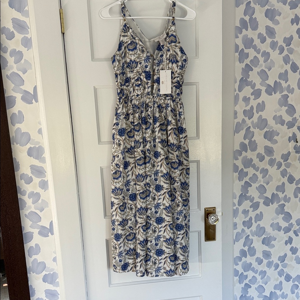 Caroline Constas - Floral Blue and White Women's Dress XS